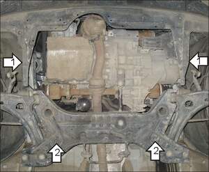 Усиленная защита картера двигателя, КПП (2 мм, сталь) для Smart Forfour 2004-2006