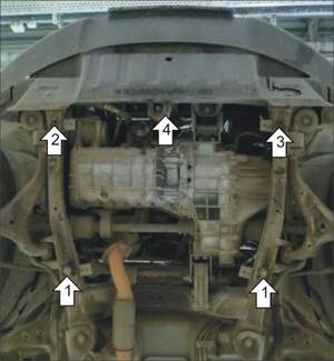 Защита MOTODOR двигателя, КПП Ssangyong Actyon New 2010-2018 Внедорожник