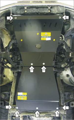 Защита MOTODOR двигателя, переднего дифференциала, КПП, радиатора Ssangyong Kyron 2005-2018 Внедорожник