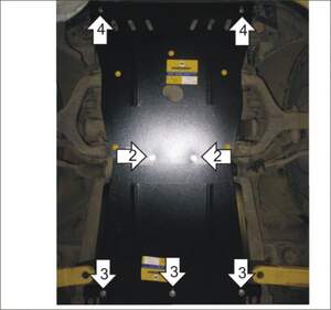 Усиленная защита картера двигателя, переднего дифференциала, КПП, радиатора (2 мм, сталь) для Ssang Yong Kyron 2005-2015 Усиленная защита картера двигателя, переднего дифференциала, КПП, радиатора (2 мм, сталь) для Ssang Yong Kyron 2005-2015
