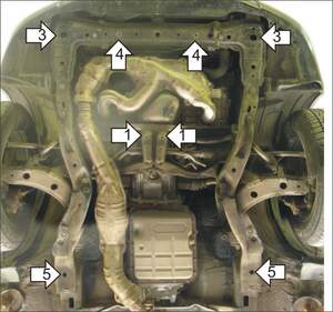 Усиленная защита картера двигателя, КПП (2 мм, сталь) для Subaru Forester 2002-2008