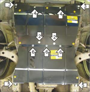 Усиленная защита картера двигателя, КПП (2 мм, сталь) для Subaru Forester 2002-2008 Усиленная защита картера двигателя, КПП (2 мм, сталь) для Subaru Forester 2002-2008