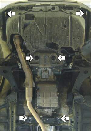 Усиленная защита картера двигателя, КПП (2 мм, сталь) для Subaru Forester 2008-2013