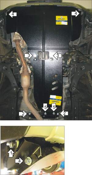 Усиленная защита картера двигателя, КПП (2 мм, сталь) для Subaru Forester 2008-2013 Усиленная защита картера двигателя, КПП (2 мм, сталь) для Subaru Forester 2008-2013