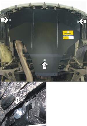 Защита MOTODOR двигателя Subaru Impreza 2007-2011 Седан, Хэтчбек Защита MOTODOR двигателя Subaru Impreza 2007-2011 Седан, Хэтчбек