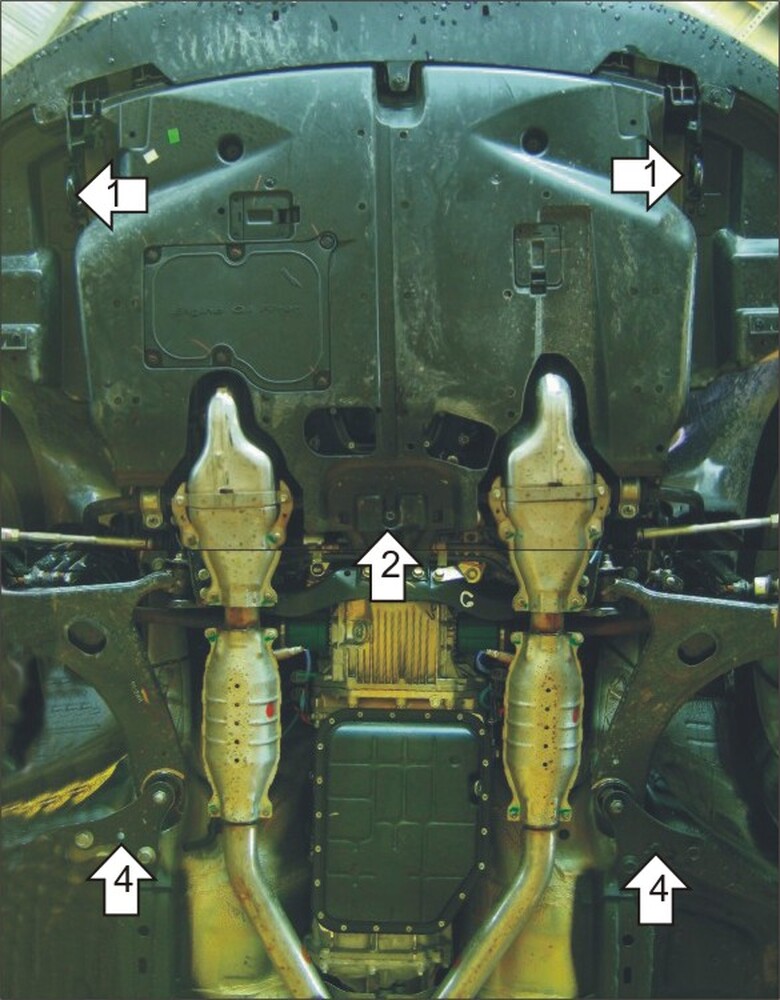 Усиленная защита картера двигателя, КПП (3 мм, сталь) для Subaru Tribeca 2005-2015 Усиленная защита картера двигателя, КПП (3 мм, сталь) для Subaru Tribeca 2005-2015