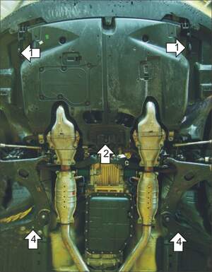 Усиленная защита картера двигателя, КПП (3 мм, сталь) для Subaru Tribeca 2005-2015