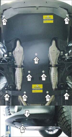 Защита MOTODOR двигателя, КПП Subaru Tribeca  2005-2007 Внедорожник