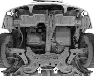 Усиленная защита картера двигателя, КПП (2 мм, сталь) для Toyota Allion седан 2001-2007