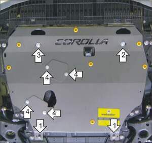 Защита MOTODOR двигателя, КПП Toyota Auris  2006-2012 Хэтчбек