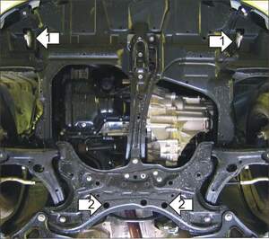 Защита MOTODOR двигателя, КПП Toyota Corolla Хэтчбек , Axio Седан, Fielder универсал 2000-2006