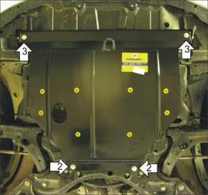 Усиленная защита картера двигателя, КПП (2 мм, сталь) для Toyota Corolla Verso 2001-2009