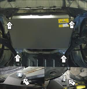 Защита MOTODOR двигателя, КПП Toyota Highlander  2000-2007 Вэн