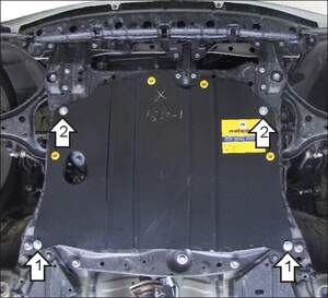 Усиленная защита картера двигателя, КПП (2 мм, сталь) для Toyota IQ 2009-2016