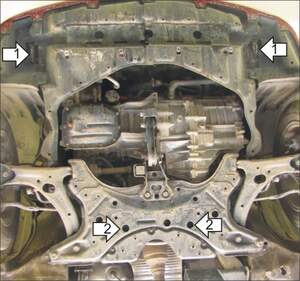 Защита MOTODOR двигателя, КПП Toyota Prius  2003-2009 Хэтчбек