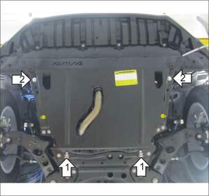 Защита MOTODOR двигателя, КПП Toyota RAV4 (2013-2019) Внедорожник
