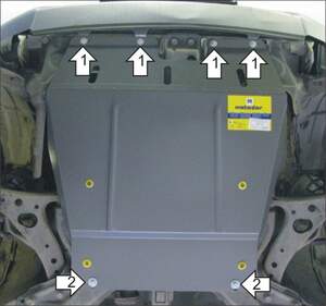 Усиленная защита картера двигателя, КПП (2 мм, сталь) для Toyota RAV4 2000-2005