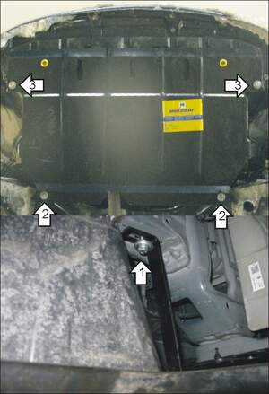 Защита MOTODOR двигателя, КПП Toyota Yaris  2005-2009 Седан, Хэтчбек