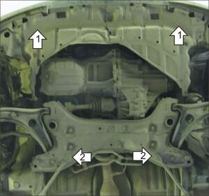Защита MOTODOR двигателя, КПП Toyota Yaris Verso  1999-2005 Вэн