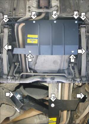 Защита MOTODOR бензобака Volkswagen Caddy  2004-2018 универсал, фургон