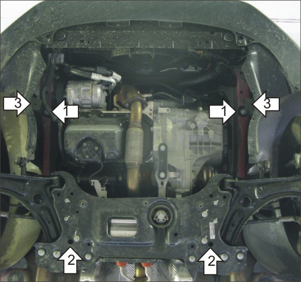 Защита MOTODOR двигателя, КПП Volkswagen Caddy 2004-2018 универсал, фургон Защита MOTODOR двигателя, КПП Volkswagen Caddy 2004-2018 универсал, фургон