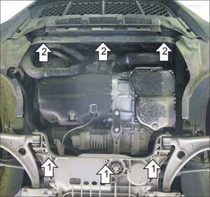 Усиленная защита картера двигателя, КПП (3 мм, сталь) для Volkswagen Tiguan 2007-2016