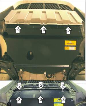 Усиленная защита картера двигателя, КПП (3 мм, сталь) для Volkswagen Tiguan 2007-2016