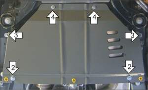 Защита MOTODOR КПП Volkswagen Touareg  2010-2015 Внедорожник