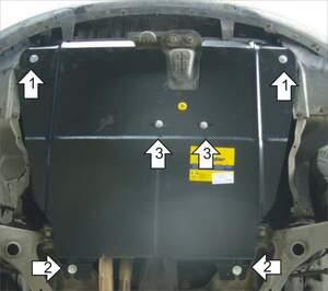 Усиленная защита картера двигателя, КПП (2 мм, сталь) для Volvo V40 универсал 1995-2004, Volvo S40 седан 1995-2003