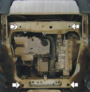 Усиленная защита картера двигателя, КПП (2 мм, сталь) для Volvo XC90 2002-2015