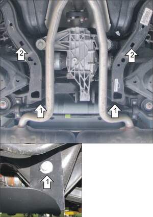 Защита MOTODOR заднего дифференциала Cadillac CTS 2008-2014 Седан, универсал, купе