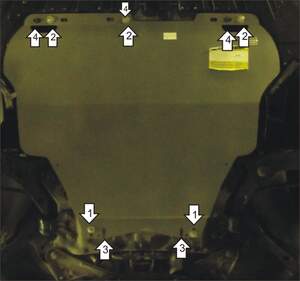 Защита MOTODOR двигателя, КПП, масляного фильтра Ford Focus III 2011-2017 Хэтчбек, Седан, Универсал Защита MOTODOR двигателя, КПП, масляного фильтра Ford Focus III 2011-2017 Хэтчбек, Седан, Универсал