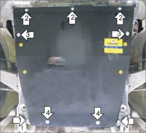 Защита MOTODOR двигателя, КПП Ford Mondeo III  2000-2007 Седан, универсал, Хэтчбек