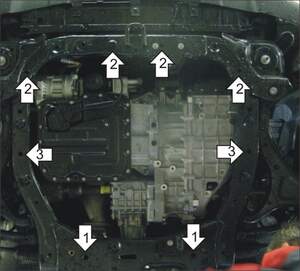 Защита MOTODOR двигателя, КПП Hyundai Santa Fe II  2006-2012 Внедорожник