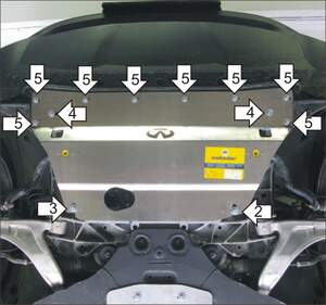 Защита MOTODOR двигателя Infiniti FX 30D 2012-2014 Внедорожник
