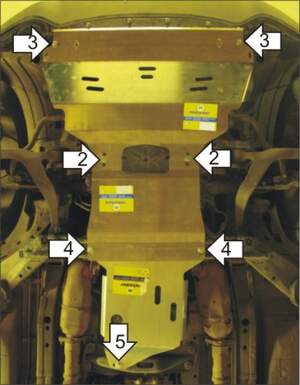 Защита MOTODOR двигателя, КПП, радиатора Infiniti FX 35/45 2002-2006 Внедорожник