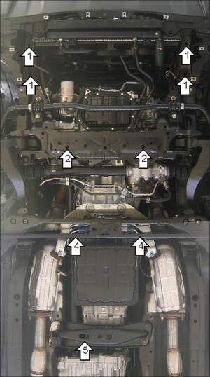 Защита MOTODOR двигателя, КПП, радиатора Infiniti FX 35 2006-2008 Внедорожник