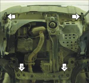 Защита MOTODOR двигателя, КПП Mazda Tribute  2000-2007 Внедорожник