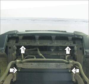 Алюминиевая защита радиатора, интеркулера (5 мм) для Mitsubishi Pajero IV 2006-2012, 2012-2020