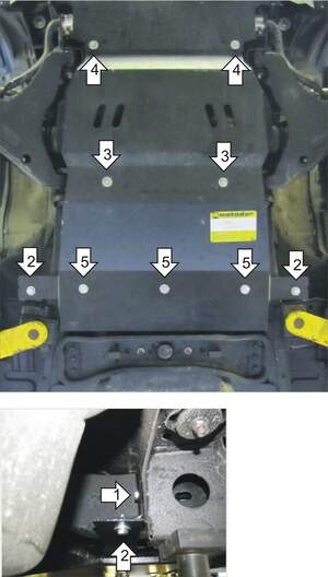 Защита MOTODOR двигателя, переднего дифференциала, КПП Mitsubishi Pajero Sport II  2012- Внедорожник