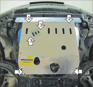 Защита MOTODOR двигателя, КПП Nissan X-Trail Т31 2007-2015 Внедорожник