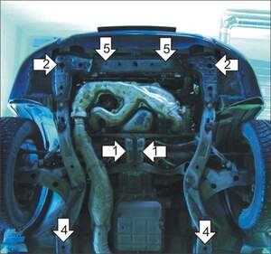 Защита MOTODOR двигателя, КПП Subaru Forester  2002-2008 Внедорожник