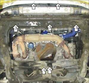 Защита MOTODOR двигателя, масляного фильтра, радиатора Subaru Forester ST  2002-2005 Внедорожник