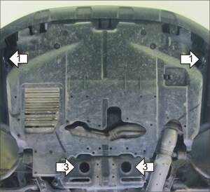 Защита MOTODOR двигателя Subaru Outback 2003-2009 универсал Защита MOTODOR двигателя Subaru Outback 2003-2009 универсал