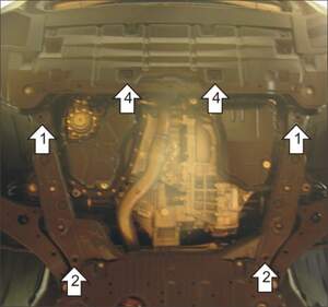 Защита MOTODOR двигателя, КПП Toyota Highlander 2010-2014 Вэн, Внедорожник Защита MOTODOR двигателя, КПП Toyota Highlander 2010-2014 Вэн, Внедорожник