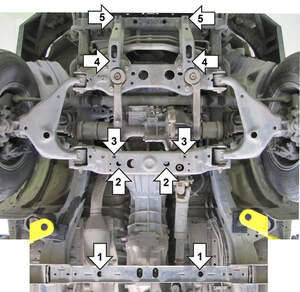Защита MOTODOR двигателя, КПП, разд.коробки Toyota Hilux 2008-2015 Пикап
