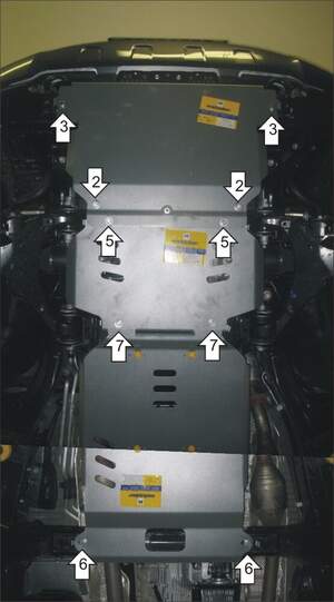 Защита MOTODOR двигателя, переднего дифференциала, КПП, радиатора Toyota Land Cruiser 200  2007-2018 Внедорожник