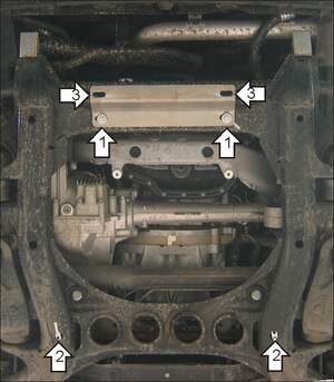 Защита MOTODOR двигателя Volkswagen Touareg  2002-2010 Внедорожник