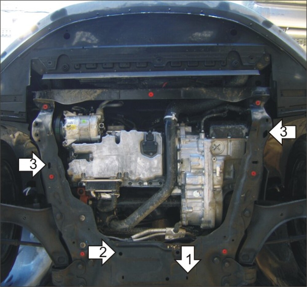 Защита MOTODOR двигателя, КПП, разд.коробки Volvo V70 2007- универсал Защита MOTODOR двигателя, КПП, разд.коробки Volvo V70 2007- универсал