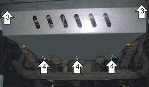 Усиленная защита радиатора (2 мм, сталь) для Hyundai HD72 шасси 2003- Усиленная защита радиатора (2 мм, сталь) для Hyundai HD72 шасси 2003-